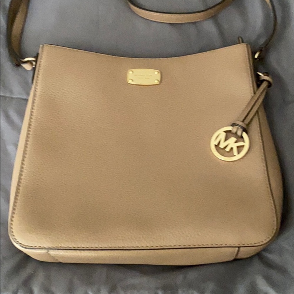 Michael Kors Beige Leather Crossbody Bag